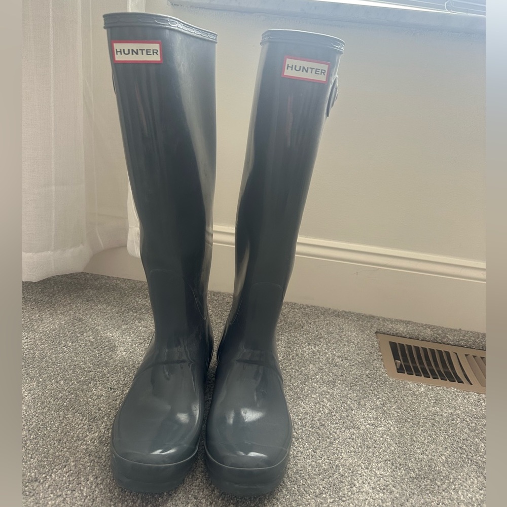 Grey Tall Hunter rain boots